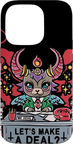 Vista 17 de Funda para iPhone 16 Kawaii Pastel Goth Make A Deal Baphomet Aesthetic Nu Cute Case