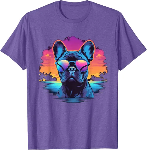 Vista 6 de Camiseta de perro Bulldog Francés para hombres y mujeres, Negro