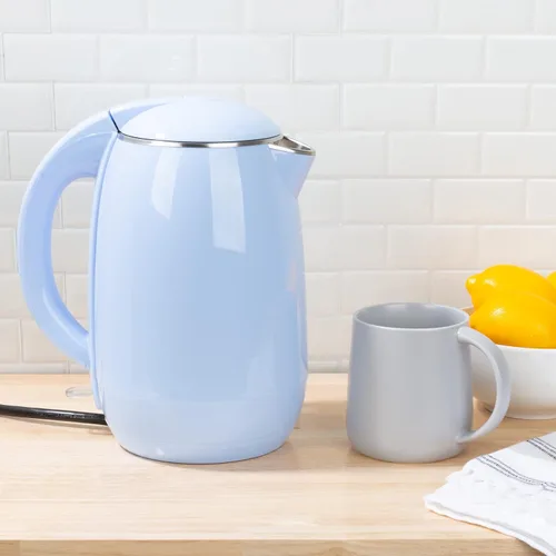 Vista 25 de Hervidor eléctrico – Calentador de agua de ebullición rápida con apagado automático con interior de acero inoxidable y construcción de doble pared