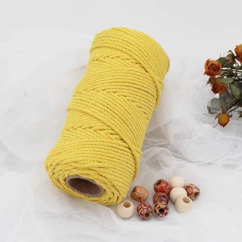 Vista 21 de Cordón de macramé beige de 0.078 pulgadas x 220 yardas, cuerda de algodón torcido de 4 hebras natural para colgar en la pared, manualidades, cordel