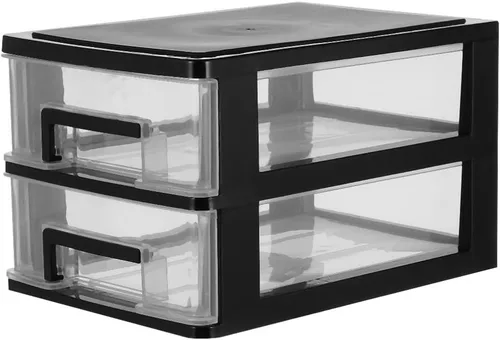 Vista 11 de DOITOOL Cajones de almacenamiento de tres capas, organizador de cajones de plástico portátil, gabinete de almacenamiento de despensa de cocina Negro