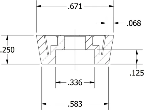 Vista 2 de 4 patas pequeñas de goma redondas y suaves, 0.250 pulgadas de alto x 0.671 pulgadas de profundidad, fabricadas en Estados Unidos, tablas de cortar