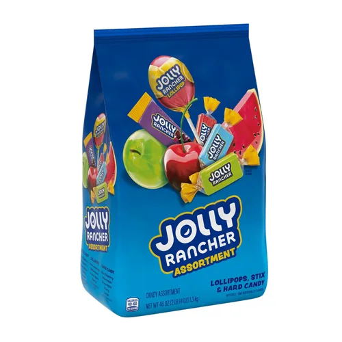 Vista 8 de JOLLY RANCHER - Surtido de caramelos con sabor a fruta en bolsa a granel, 42.01 oz Large bag of Individually wrapped hard candy lollipops and