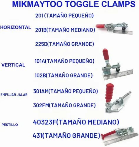 Vista 7 de Pequeña abrazadera de palanca horizontal de liberación rápida 201A, herramienta de mano 60 libras / 59.5 lbs (201-8PACK)