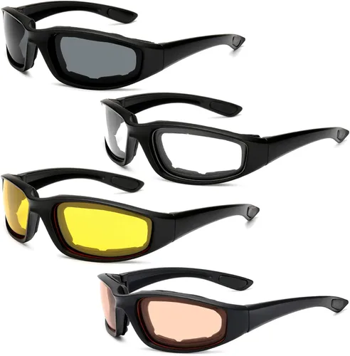 Vista 11 de Peciees - Gafas de sol para montar en motocicleta, 4 unidades, para exteriores