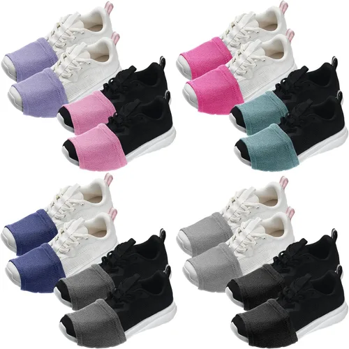 Vista 11 de Haysandy 8 Pares de Fundas para Zapatos de Baile Sobre Calcetines para Mujeres Bailarinas Negro