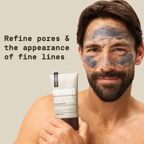 Vista 3 de PAPATUI by Dwayne Johnson Exfoliante facial para hombre, limpiador facial sin perfume, suaviza la textura de la piel, líneas finas y arrugas