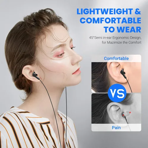 Vista 3 de Auriculares USB C para Samsung S25 Ultra S24 S23 Fe S22+, Auriculares tipo C con micrófono HiFi estéreo Control de volumen Auriculares magnéticos