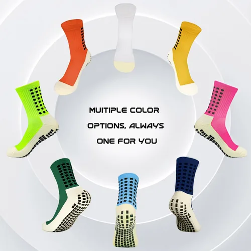 Vista 4 de Yufree Calcetines de fútbol para hombre, antideslizantes, almohadillas de agarre antideslizantes para fútbol, baloncesto, deportes, 4 pares