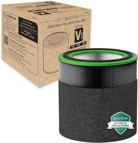 Vista 4 de GermGuardian Filtro V HEPA Pure Genuino - Filtro de repuesto para purificador de aire, elimina el 99.97% de contaminantes, humo de incendios