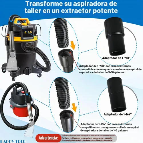 Vista 2 de Happy Tree Compra el accesorio de extractor de vacío, convierte la aspiradora húmeda y seca en un extractor, aspiradora de varilla de detalle