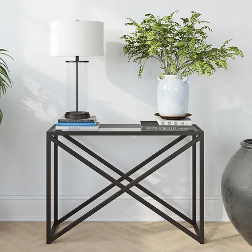Vista 6 de Calix - Mesa consola rectangular de 42 pulgadas de ancho en bronce ennegrecido