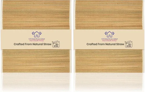 Vista 10 de LFH Home Handmade Straw Yoga Mat For Exercise, Workout, Fitness - Perfect Heavy Quality Eco Friendly Natural Straw Reversible Yoga Mat for Men &