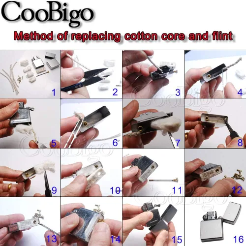 Vista 3 de 100pcs encendedor de aceite mecha cobre y algodón material queroseno gasolina encendedor accesorios #FLQ215-C