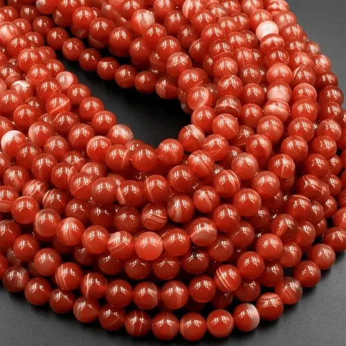 Vista 25 de Zenkeeper 116 piezas cuentas de piedra de sangre africana para hacer joyería 6 MM cuentas sueltas de piedras preciosas de sangre africana