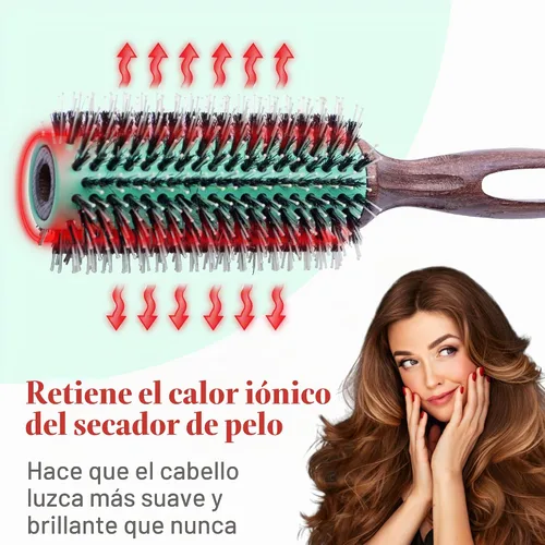 Vista 5 de MINT Kaze - Cepillo redondo de cerda de jabalí (0.787 in) para secado por soplado 20 mm ceramic barrel and boar bristles create lift, curl and