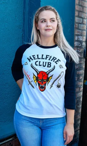 Vista 4 de Stranger Things Camiseta de manga larga raglán para adulto Hellfire Club