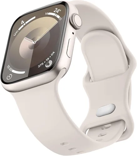 Vista 19 de Mugust - Correas deportivas compatibles con Apple Watch de 42mm, 41mm, 45mm, 49mm, 40mm, 44mm, 38mm, 42mm y 46mm, correa impermeable de silicona