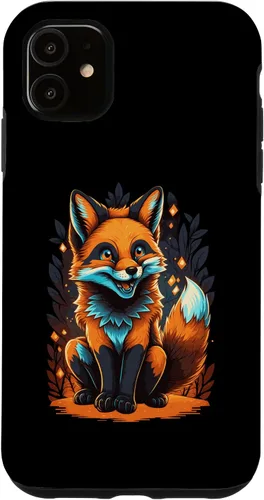 Vista 5 de iPhone 15 Artistic Fox Ilustración Lindo Anime Fox Case