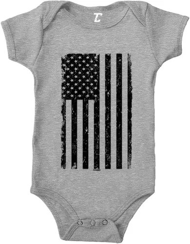 Vista 7 de Tcombo Bandera americana negra envejecida - Body de Estados Unidos Negro - Lámina dorada