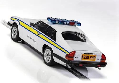 Vista 4 de Scalextric Jaguar XJS - Coche de carreras C4224 Slot 1:32, blanco, amarillo y azul