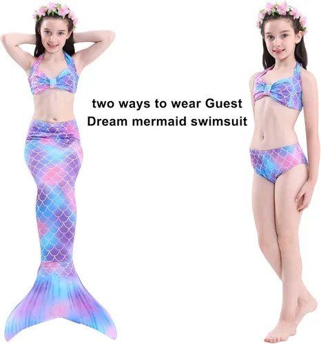 Vista 6 de Mermaid Tails - Traje de baño de princesa para niñas Cerulean