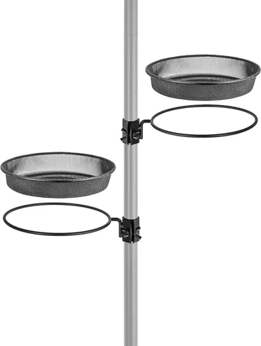 Vista 10 de iBorn Estación de Comederos para Pájaros Bandeja de Malla y Anillo para Soporte de Poste de 1", Accesorio Exterior para Comederos de Colibríes