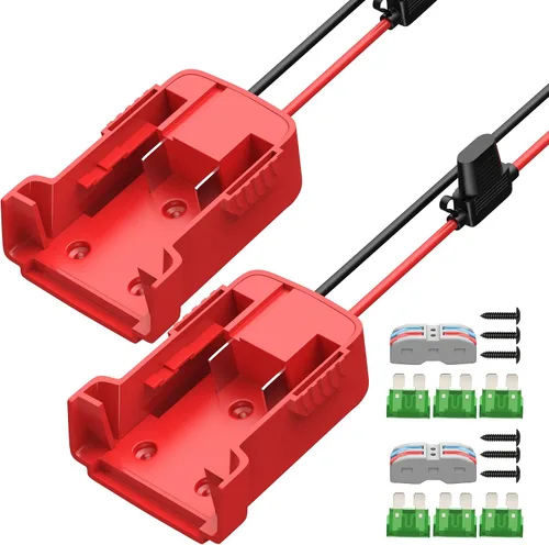 Vista 7 de RVBOATPAT Adaptador de batería de 18 V para convertidor de corriente con conector de arnés de cable de 12 AWG compatible con ruedas eléctricas de 12