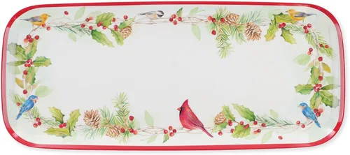 Vista 14 de UPware Bandeja de servir de melamina con árbol de Navidad, bandeja rectangular de 15 x 6.5 pulgadas, bandeja de comida libre de BPA para entretener