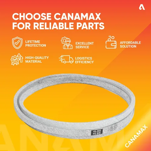 Vista 7 de Canamax 144959 - Cinturón de cubierta de cortacésped – Cable de aramida de 1/2 pulgadas x 95 pulgadas – para cubierta Craftsman LT3000 DLT3000