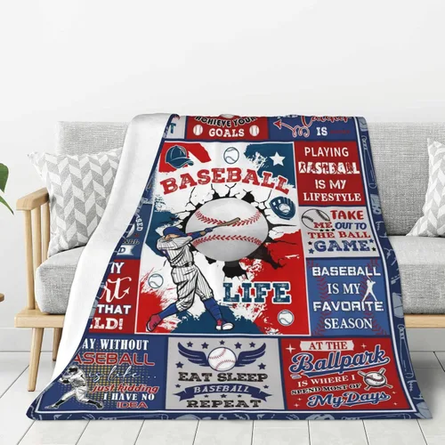 Vista 2 de Regalos de béisbol, regalos de béisbol para niños de 8 a 12 años, manta de béisbol, regalos de entrenador de béisbol, manta de regalo temático