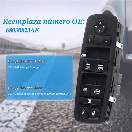 Vista 5 de Interruptor de control de ventana eléctrica Lado del conductor delantero 11 pines Compatible con Dodge Durango 2011-2013, Jeep Grand Cherokee