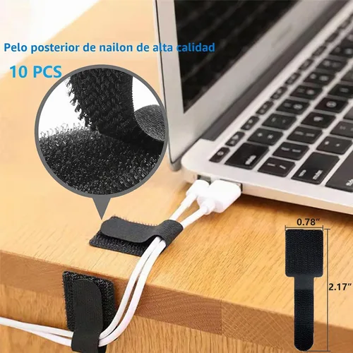 Vista 9 de ELII - Kit de gestión de cables de 328 piezas, 8 soportes magnéticos para cables, 69 clips para cables