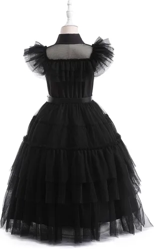 Vista 9 de Disfraz de cosplay para niñas, disfraz de princesa negra para Halloween, fiesta escolar