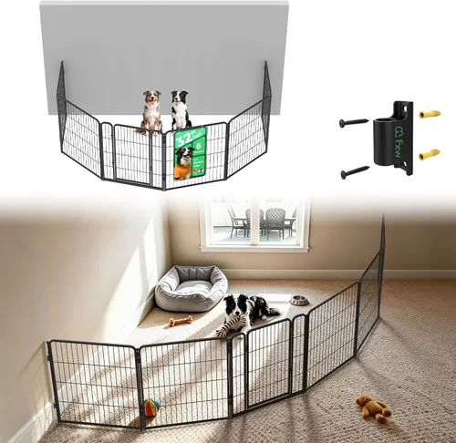 Vista 78 de FXW Homeplus Unleashed Corral para Perros de Interior - Juego Sin Estrés y Seguro, Resistente de 24 Pulgadas con 6 Paneles para Cachorros y Perros
