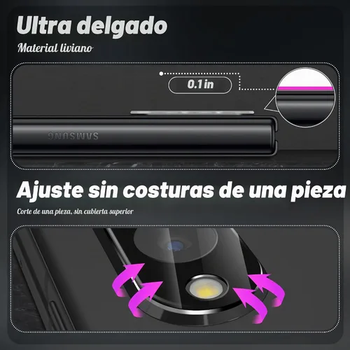Vista 5 de Orzero Paquete de 2 protectores de lente de cámara compatible con Samsung Galaxy Z Fold 4 5G, protector de vidrio templado de 9 durezas HD