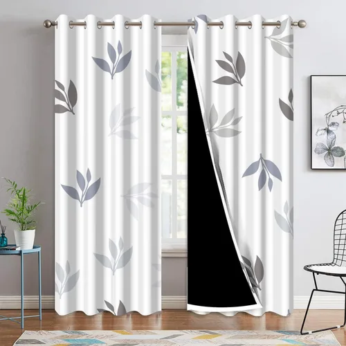Vista 34 de Cortinas opacas 52 x 84 pulgadas, 2 paneles con aislamiento térmico y oscurecimiento, cortinas de ojal para ventanas para dormitorio y sala de estar
