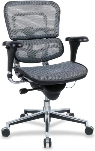 Vista 8 de Ergohuman Eurotech Seating - Silla giratoria de malla con respaldo medio, color rojo ciruela