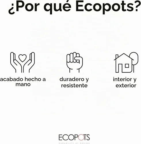 Vista 6 de Ecopots Rotterdam - Maceta cuadrada para flores, color gris oscuro, 8 pulgadas