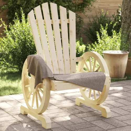 Vista 13 de Garden Adirondack Chair, 2-Seater Solid Fir Wood, Natural Brown Finish, Ergonomic Outdoor Patio Seating, Balcony Furniture