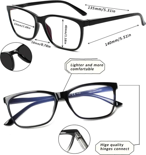Vista 2 de SIGVAN Lentes de lectura para mujer, con bloqueo de luz azul, bisagra de resorte, diseño de moda, lentes con estampado para mujer