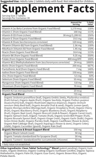 Vista 5 de Garden of Life Organics Vitaminas para Mujeres de 40+ - 60 Tabletas, Multivitamínico para Mujeres de 40+, Vitaminas Veganas para Mujeres Mayores