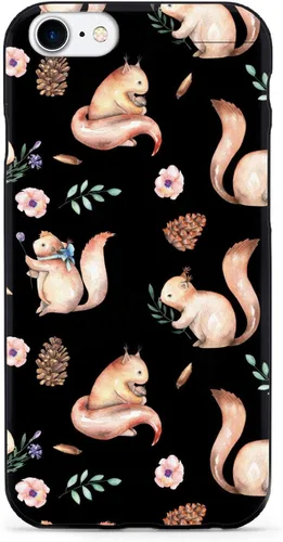 Vista 18 de Inspired Cases - Funda con textura 3D para iPhone Xs Max - Funda protectora de goma para Apple iPhone Xs Max - Patrón de acuarela de ardilla - Negro