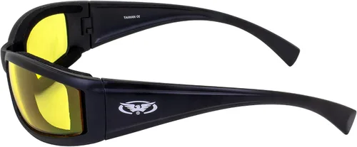 Vista 4 de Global Vision Eyewear 24 Triumphant Series - Gafas de seguridad con montura negra y lentes de tinte amarillo