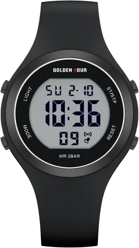 Vista 2 de GOLDEN HOUR Reloj deportivo impermeable para mujer con cronógrafo digital y correa de silicona