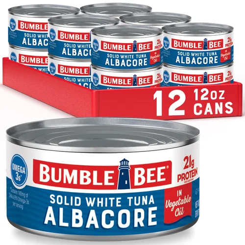 Vista 24 de Bumble Bee Atún blanco sólido en agua, paquete de 3, 9 onzas