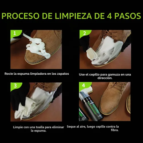 Vista 3 de Suede Nubuck Boots Shoe Cleaner Kit Waterproof protecter Spray Kit limpiador de gamuza de 4 piezas