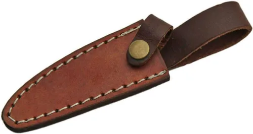 Vista 3 de SZCO - Cuchillo Bowie de espiga completa de 7 pulgadas, cuchillos de bolsillo con hoja de acero inoxidable, mango de hueso recto y funda de cuero