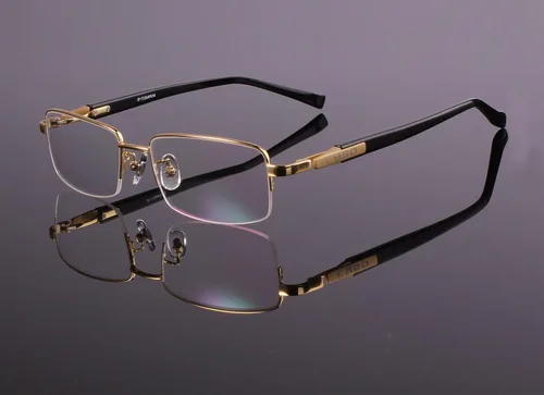 Vista 5 de Agstum Gafas ópticas de titanio con montura de media llanta 55-18-145
