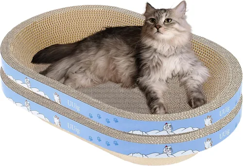 Vista 7 de Rascador para Gatos, Rascadores de Cartón para Gatos de 17.7x17.7 Pulgadas para Gatos de Interior, Tablero Grande para Rascar Gatos, Almohada